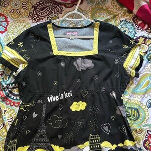 KOI xl viva la koi scrub top